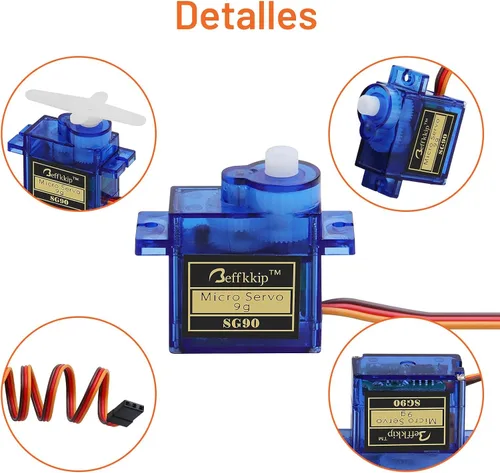 Miniatura 6 de 4 unidades de micro servos SG90 de 9g para control remoto de robot, helicóptero, avión, auto, barco