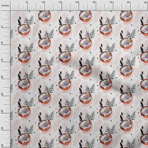 Miniatura 4 de oneOone Cotton Flex Brown Fabric Tropical Sewing Material Print Fabric By The Yard 40 Inch Wide-5K