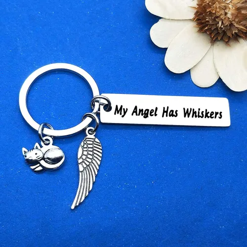 Miniatura 2 de Dabihu Llavero de regalo conmemorativo para mascotas, joyería de condolencias con bigotes en memoria de gatos, regalo de condolencias para amantes