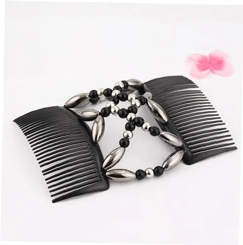 Miniatura 3 de Peines de pelo elásticos para el cabello, pinzas dobles elásticas para el cabello, herramienta de peinado de bricolaje para mujeres y niñas