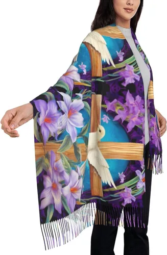 VEIZKUO Borlas suaves bufandas chales envolventes bufandas ligeras, chales grandes y envolturas para vestidos de noche, decoración de fiesta