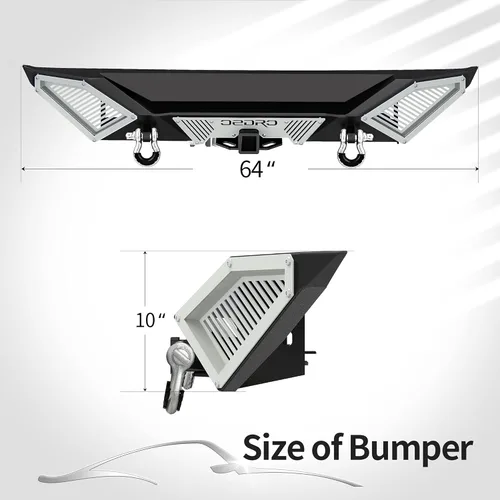Miniatura 7 de OEDRO Parachoques delanteros y traseros, compatibles con Jeep Wrangler JK y Unlimited 2007-2018, parachoques Rock Crawler con montaje de placa