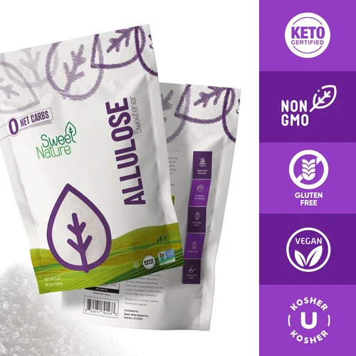 Miniatura 4 de Sweet Nature Edulcorante de alulosa bolsa resellable de 3 libras, sustituto de azúcar cetogénico, sin OMG, sin gluten, kosher, cero calorías