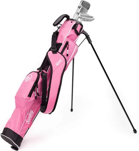 Sunday Golf - Bolsa Sunday Golf ligera con correa y soporte - Fácil de transportar y duradera bolsa de golf Pitch n Putt - Bolsa de golf para el Rosa