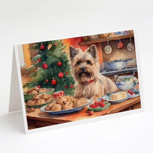 Miniatura 175 de Caroline's Treasures DAC3884GCA7P Paquete de 8 tarjetas en blanco de Navidad con galletas de husky siberiano Tarjetas de felicitación con sobres