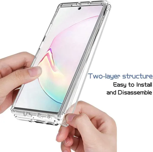 Miniatura 4 de Funda para teléfono Galaxy Note 10 Plus SM-N975U con protector de pantalla de vidrio templado, carcasa protectora de cuerpo completo transparente