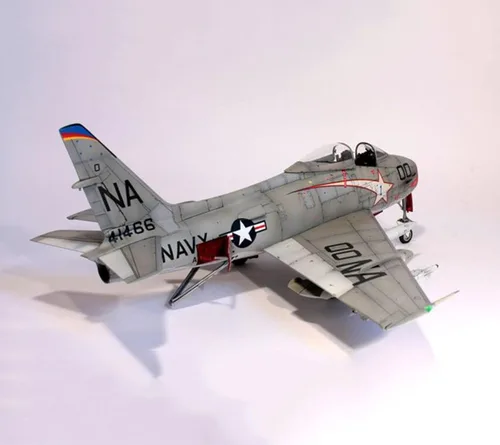 Miniatura 3 de Fighter 3D Puzzles Kits de modelos de plástico, escala 1/48 FJ-4B modelo de bombardero de combate furioso, juguetes para adultos y regalo, 19.6 x