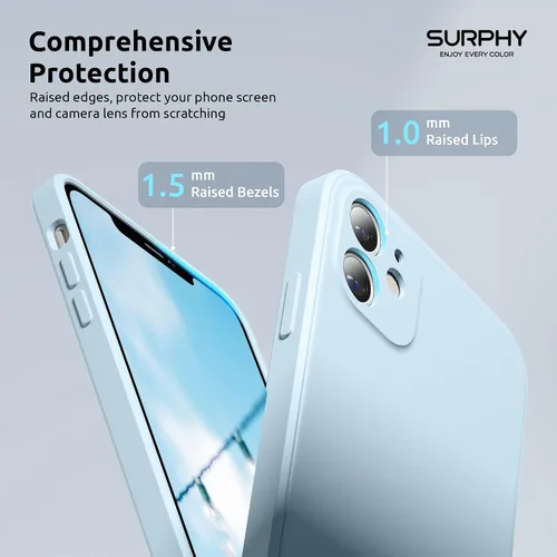 Miniatura 4 de SURPHY Diseño para Funda iPhone 11 con Protección de Cámara, Diseño Delgado de Borde Recto, Funda de Teléfono de Silicona Líquida para iPhone 11