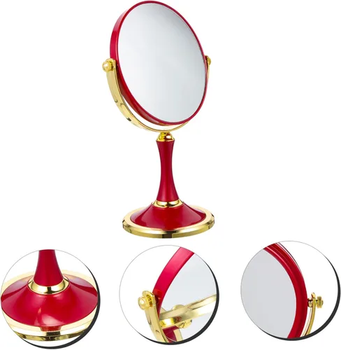Miniatura 8 de Homoyoyo Espejo de maquillaje con aumento Espejo de escritorio Espejo de maquillaje Lupa Miss Simple Acero inoxidable Tocador Espejo Interior Chica