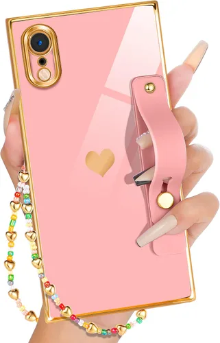 Miniatura 26 de Petitian Funda para iPhone 13 Pro Max con Soporte/Cordón, Lujosa y Linda para Mujeres y Niñas con Corazón Electrochapado, Fundas de Teléfono de Negro