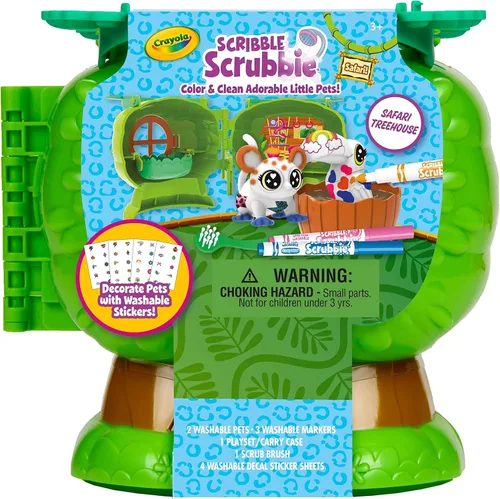 Miniatura 2 de Crayola Scribble Scrubbie Pets Safari Treehouse, estuche de almacenamiento de juguetes, regalo para niños y niñas