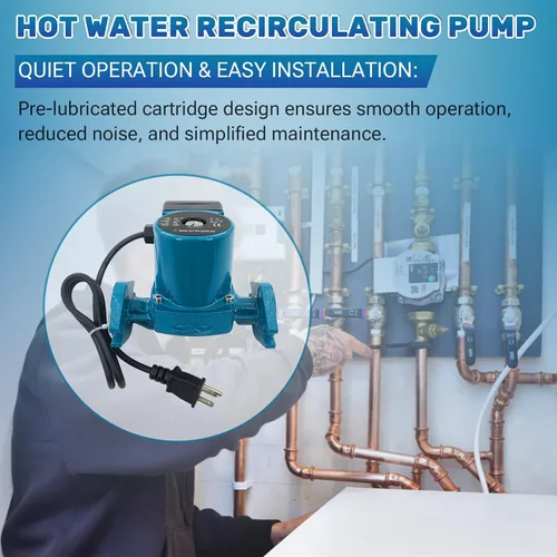Miniatura 6 de 0011-F4 Hot Water Circulator Pump 1/8 HP 115V, 0–31 GPM Cast Iron Circulating Pump, Compatible with Ta-co 0011-BF4-J, Flanged Hydronic Heating Pumps