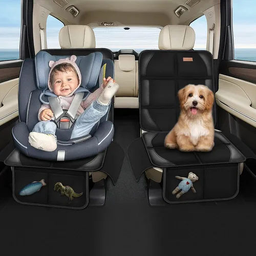 Miniatura 4 de Fundas protectoras de asiento de automóvil, para asiento de automóvil, tela 600D, impermeable, antideslizante, acolchado más grueso con bolsillos