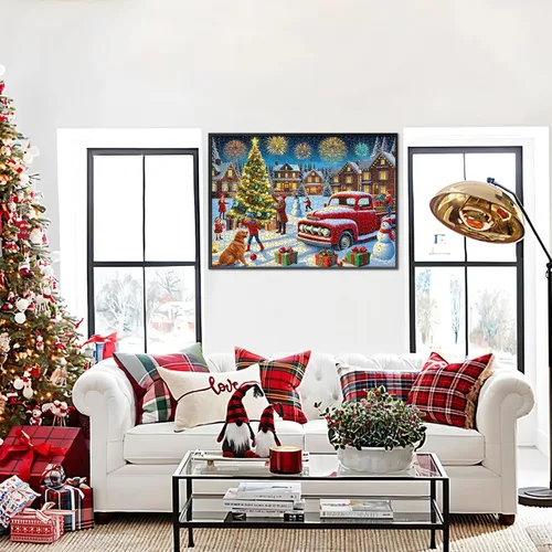 Miniatura 8 de Rocorose Rompecabezas de Navidad para adultos, 1000 piezas con temática de invierno, escena de nieve, fiesta, vacaciones, árbol de Navidad, desafío