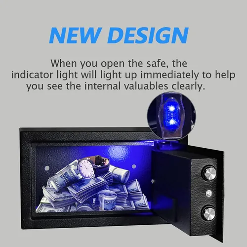 Miniatura 5 de Sdstone Caja fuerte con sensor de luz, caja de seguridad oculta con llave y cerradura digital para el hogar y la empresa. Caja de seguridad