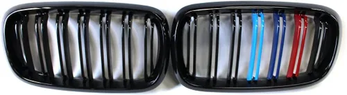 Miniatura 9 de X5 E70 - Rejilla de riñón de color negro brillante M para BMW X5 E70 X6 E71 2007-2014 (láminas dobles de color M)