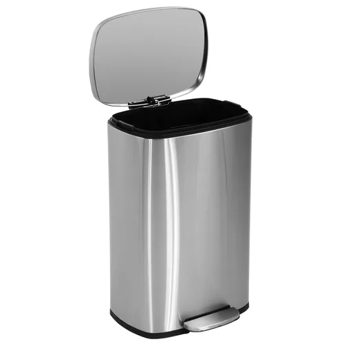 Miniatura 12 de BLKMTY Cubo de basura con tapa para cocina, oficina, baño, cubo de basura con pedal, cubo de basura de acero inoxidable con cubo interior extraíble