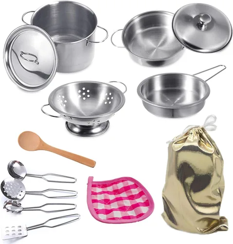 Mini ollas y sartenes de juguete para niños, juego de cocina de simulación, utensilios de cocina, juguetes de cocina, mini utensilios de cocina de