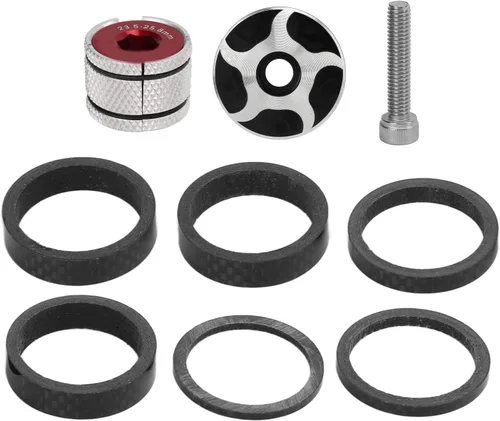 Miniatura 7 de Juego de espaciadores de auriculares de bicicleta de carretera, espaciador de auriculares de bicicleta livianos antidesgaste DIY fibra de carbono