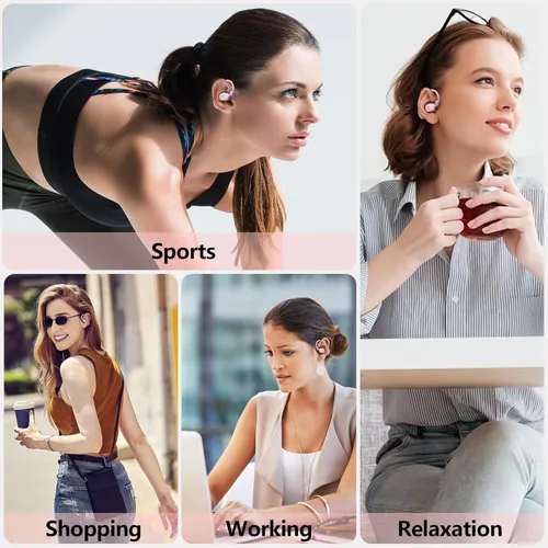 Miniatura 6 de Auriculares de oreja abierta, hasta 32 horas de reproducción, Bluetooth 5.4, auriculares de oreja abierta ultra cómodos, gancho ergonómico