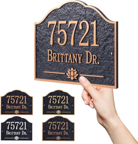 Miniatura 13 de Personalized Address Plaque,Hand-Carved House Number Sign Plaque,Custom Address Numbers for Outside