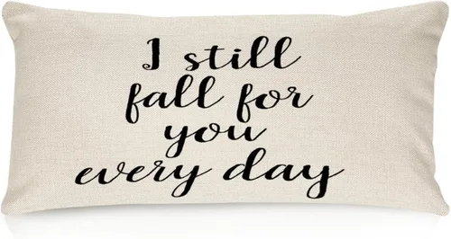 Miniatura 20 de Better When We are Together - Fundas de almohada lumbar de 12 x 20 pulgadas con citas divertidas de algodón y lino para sofá, decoración de sala