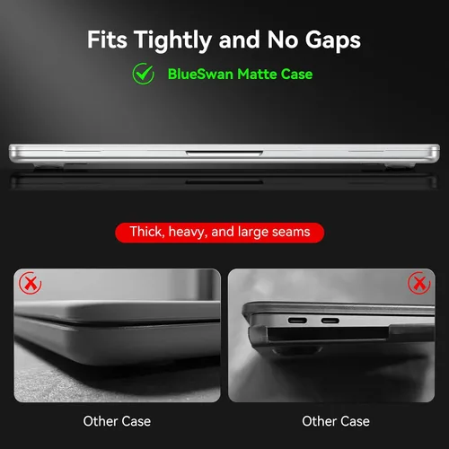 Miniatura 7 de BlueSwan Funda para MacBook Air de 13 pulgadas, M5 M4 M3 M2 2026-2022 A3449 A3240 A3113 A2681, 100% color oficial, resistente a los arañazos, fácil