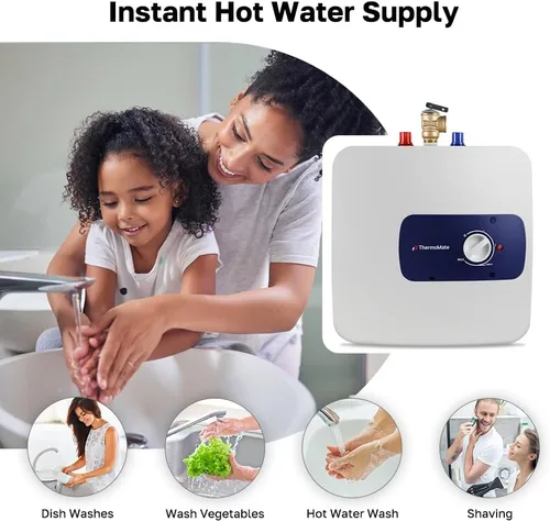 Miniatura 5 de ThermoMate Calentador de agua eléctrico con mini tanque, 4 galones, pequeño calentador de agua para debajo del fregadero, para punto de uso, agua