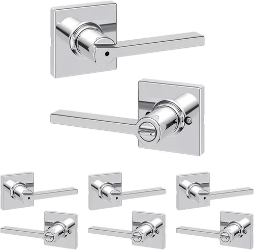 Miniatura 32 de Kwikset Casey - Manija de puerta de paso interior, palanca para puertas de armario y pasillo, manija reversible sin bloqueo, negro mate
