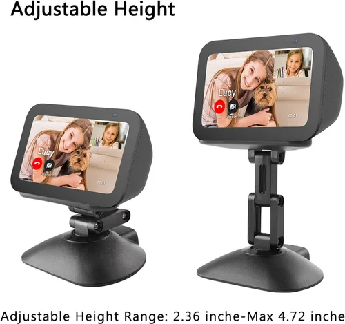 Miniatura 2 de Soporte para Echo Show 5 (3ª generación) y teléfono celular, soporte de altavoz inteligente de altura ajustable, base magnética antideslizante