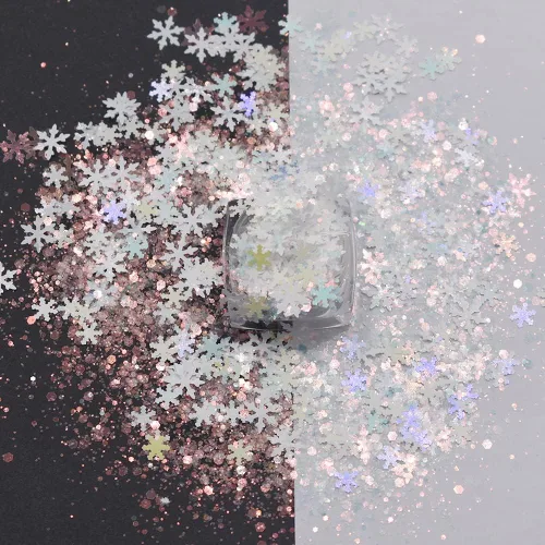 Miniatura 13 de Caja y juego de 12 colores – Árbol de copo de nieve de Navidad Serie de mezclas gruesas con purpurina – Festival Rave Beauty Maquillaje de cara