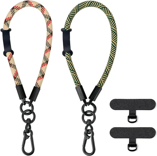 Miniatura 12 de Correa de muñeca para teléfono estilo boho con macramé, cordón para teléfono celular con pestaña de anclaje, llavero con dije de muñeca, cadena