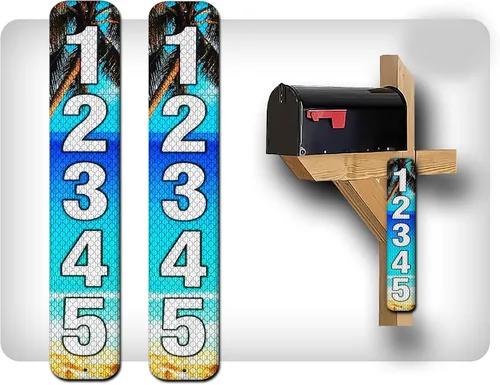 Miniatura 16 de Curb N Sign - Placas de números para buzón – 3 x 10 pulgadas hechas de aluminio reflectante de alta calidad – Números de buzón súper reflectantes