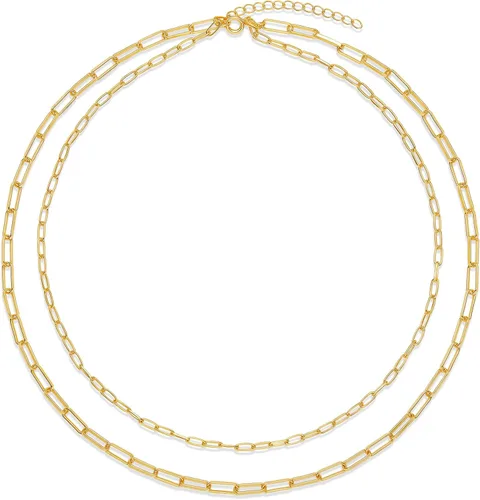 Miniatura 3 de Tienda Essentials Collar de cadena de clip doble de 14 quilates