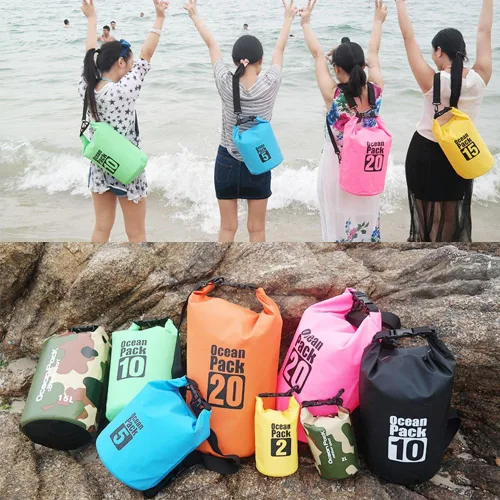 Miniatura 6 de Bolsa seca flotante impermeable Bear Outdoor, para canotaje, kayak, senderismo, snowboard, acampada, rafting, pesca y excursionismo Negro