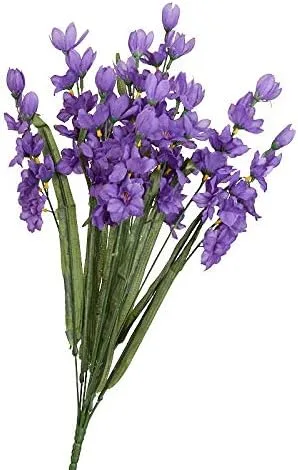 Miniatura 10 de Factory Direct Craft Poly Silk Beauty Pink Delphinium Floral Bush para decoración de interiores