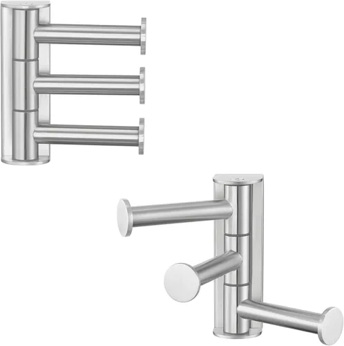 Miniatura 13 de Angle Simple Gancho giratorio para toallas mate negro, 2 paquetes, SUS 304 gancho de acero inoxidable para abrigos y batas para baño Negro mate