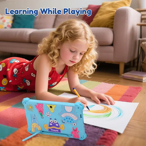 Miniatura 5 de Trayoo Tableta infantil de 7 pulgadas para niños de 3 a 12 años, tableta Android de 32 GB para niños pequeños con funda sólida, YouTube, Netflix