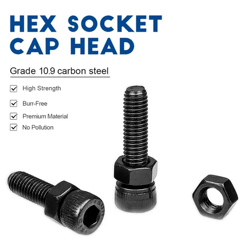 Miniatura 3 de NINDEJIN Tornillos métricos M3 de cabeza hexagonal de cabeza hueca, Allen Socket Drive M3 x 0.157 in/ 0.197 in / 0.236 in/ 0.315 in/ 0.394 in/ 0.472