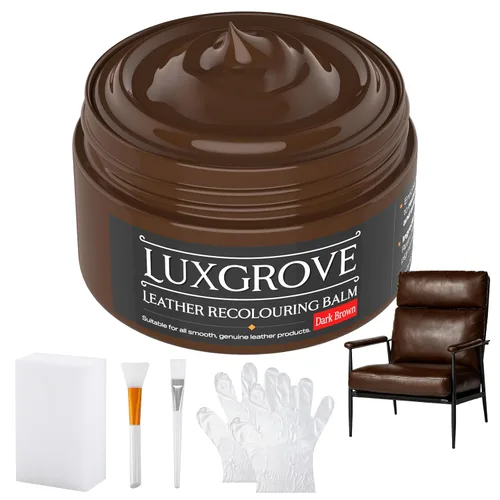 Miniatura 9 de LUXGROVE® Bálsamo recolorante de cuero beige, kit de reparación de cuero para muebles de vinilo, pintura de tinte de cuero para sofás de cuero