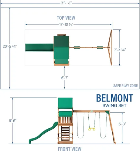 Miniatura 3 de Backyard Discovery - Juego de columpio de madera de cedro Belmont