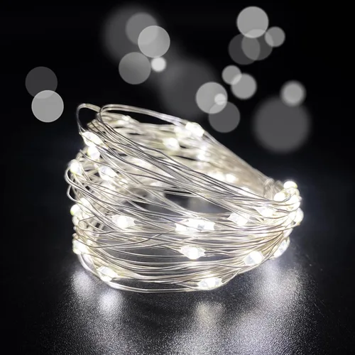 Miniatura 11 de Juego de 2 mini luces LED de hadas para interiores con temporizador, 6 horas encendidas/18 horas apagadas para decoración de bodas, fiestas