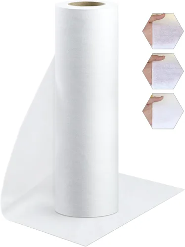 PLANTIONAL Entretela Fusible de Algodón Tejido para Planchar, 16.1 pulgadas X 10 yardas, Blanco, Peso Medio, 100% Algodón, Tela de Entretela de Una