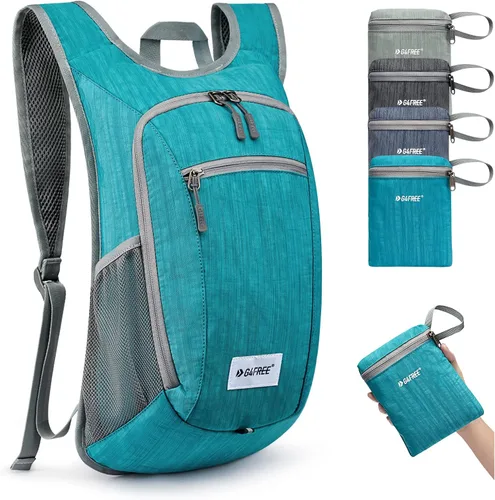Miniatura 9 de G4Free 10L/15L Mochila para Senderismo Plegable Ligera, Mochila de Día para Caminatas, Pequeña, Viaje al Aire Libre, Bolsa de Hombro Plegable Azul