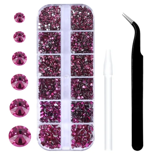 Miniatura 21 de 3792 diamantes de imitación con parte trasera plana para manualidades, piedras preciosas de cristal para uñas, diamantes de imitación brillantes