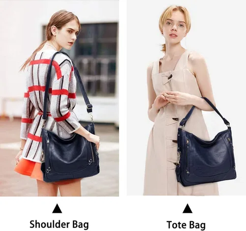 Miniatura 7 de Kasqo - Bolsas de piel grandes para mujer, con correa desmontable
