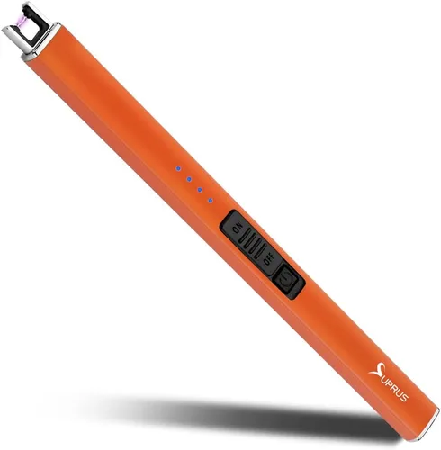 Miniatura 10 de SUPRUS Encendedor fluorescente que brilla en la oscuridad, encendedor eléctrico de velas, encendedor de arco USB recargable con bloqueo