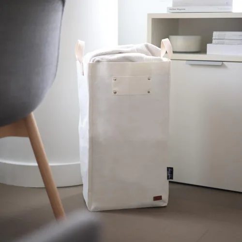 Miniatura 4 de Deeablo New York - Papelera de reciclaje de interiores reutilizable sostenible para cocina, papelera de reciclaje multiusos, contenedores de Blanco