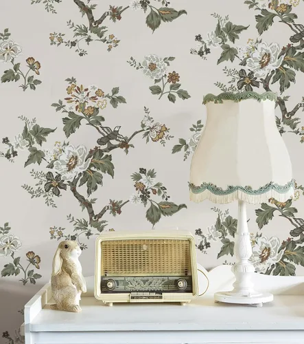 CiCiwind Papel tapiz floral de 16 x 393.7 pulgadas, extraíble, autoadhesivo, para despegar y pegar, papel de contacto para gabinetes, sala de estar,