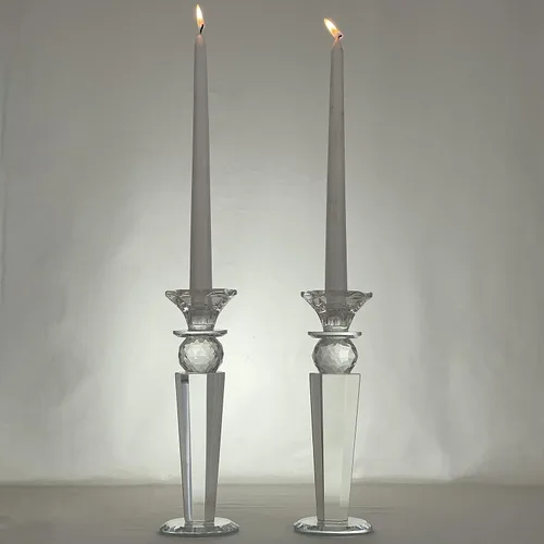 Miniatura 3 de Allgala Juego de 2 candelabros de bola hechos a mano con pilar cónico inverso hecho a mano de 8.5 pulgadas HD89151